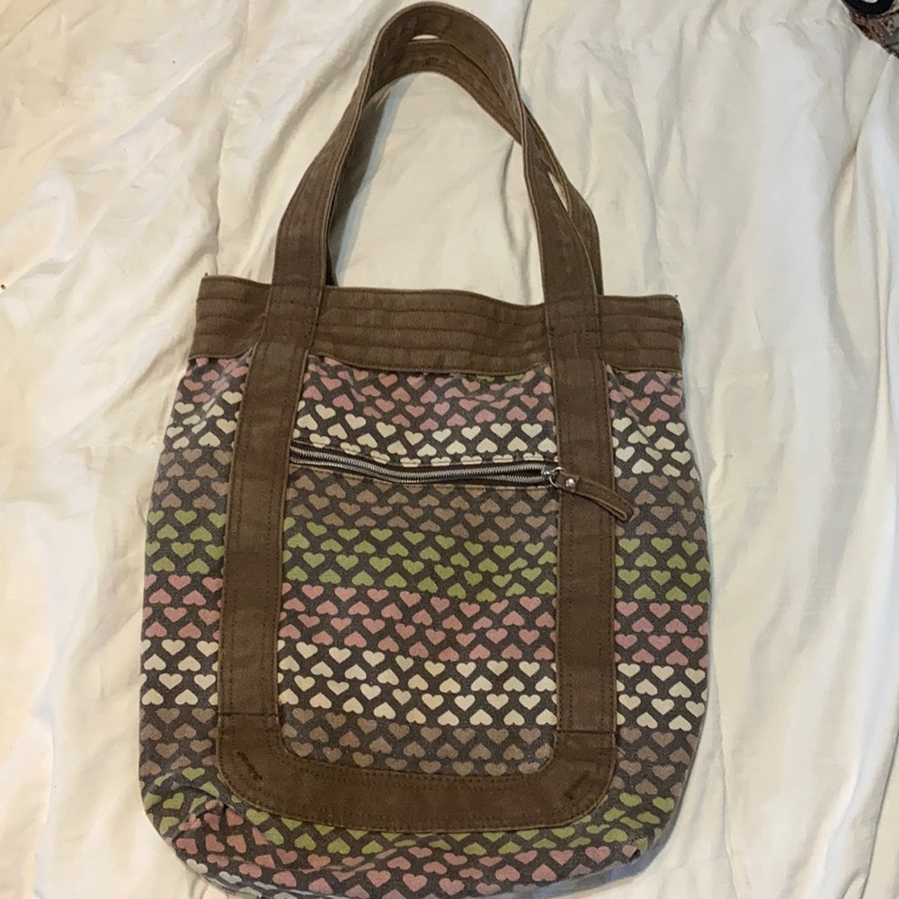 Canvass hearts tote